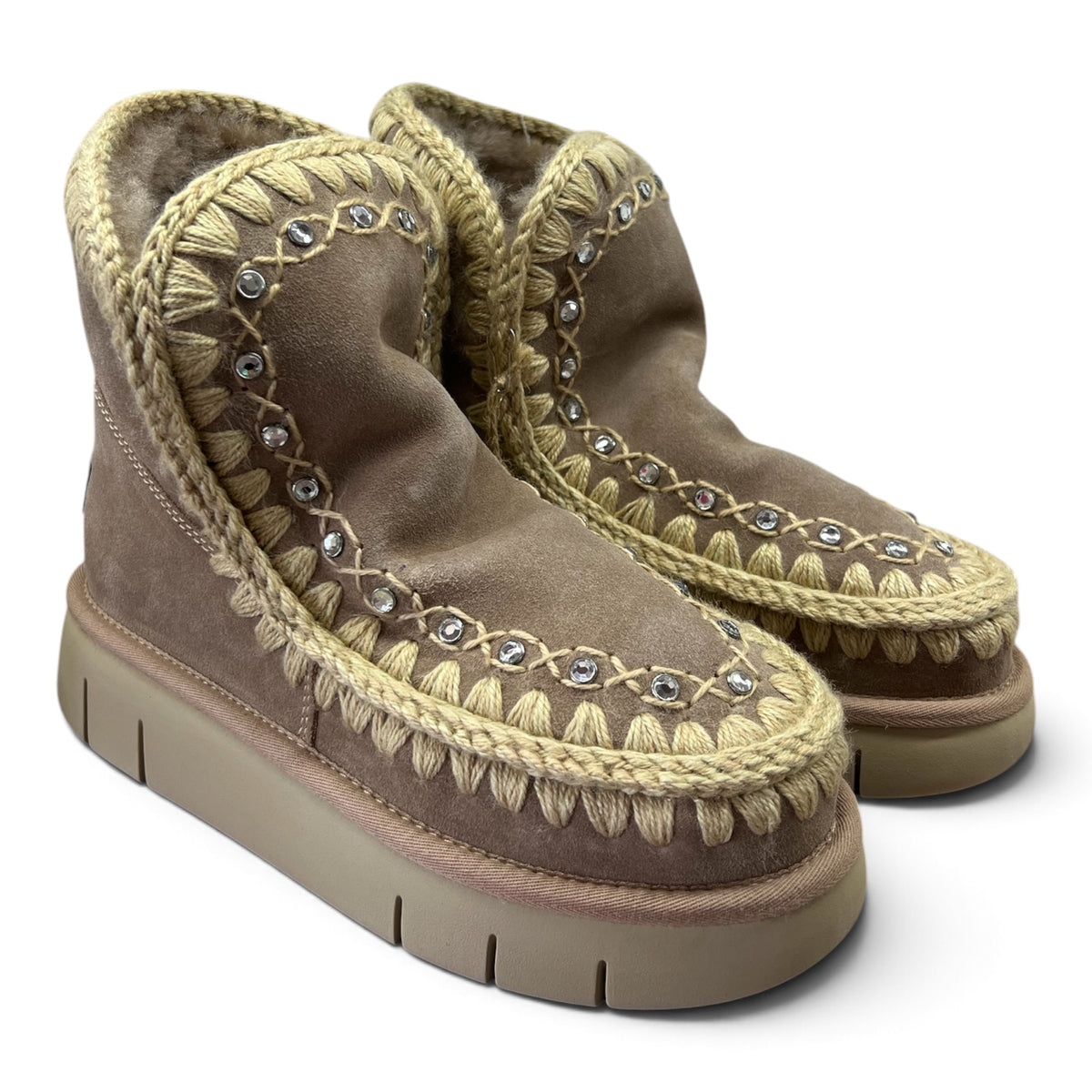 Bounce Boot Strass Taupe
