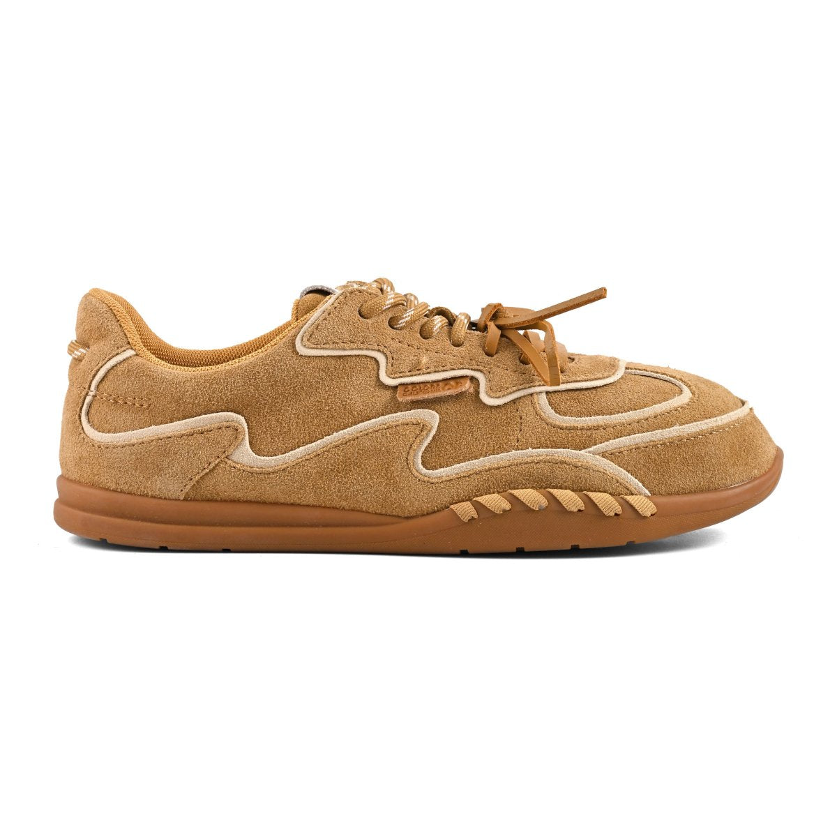 Cow suede sneaker double lace