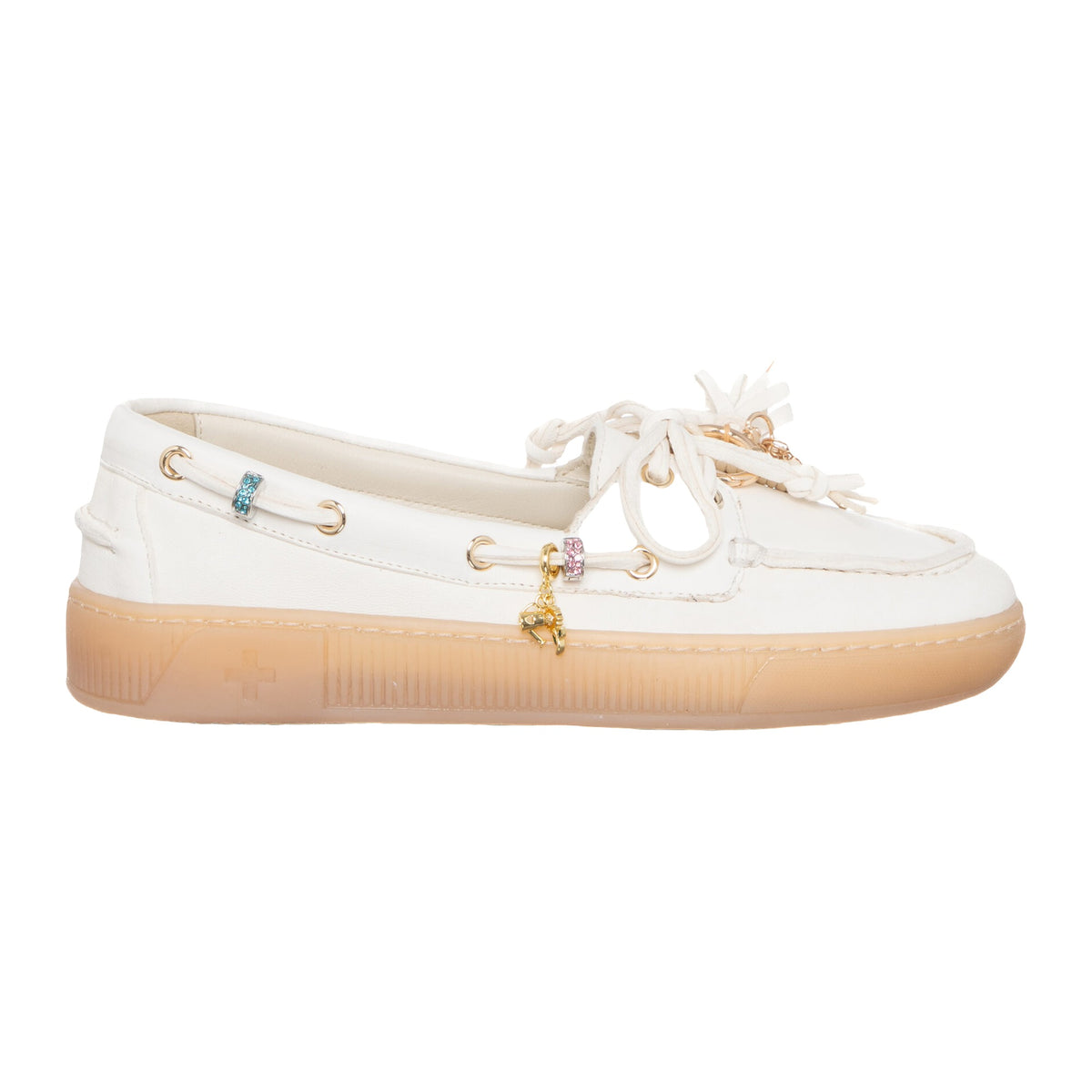 Ballerine e Mocassini Gio+ In Pelle Beige Con Charms