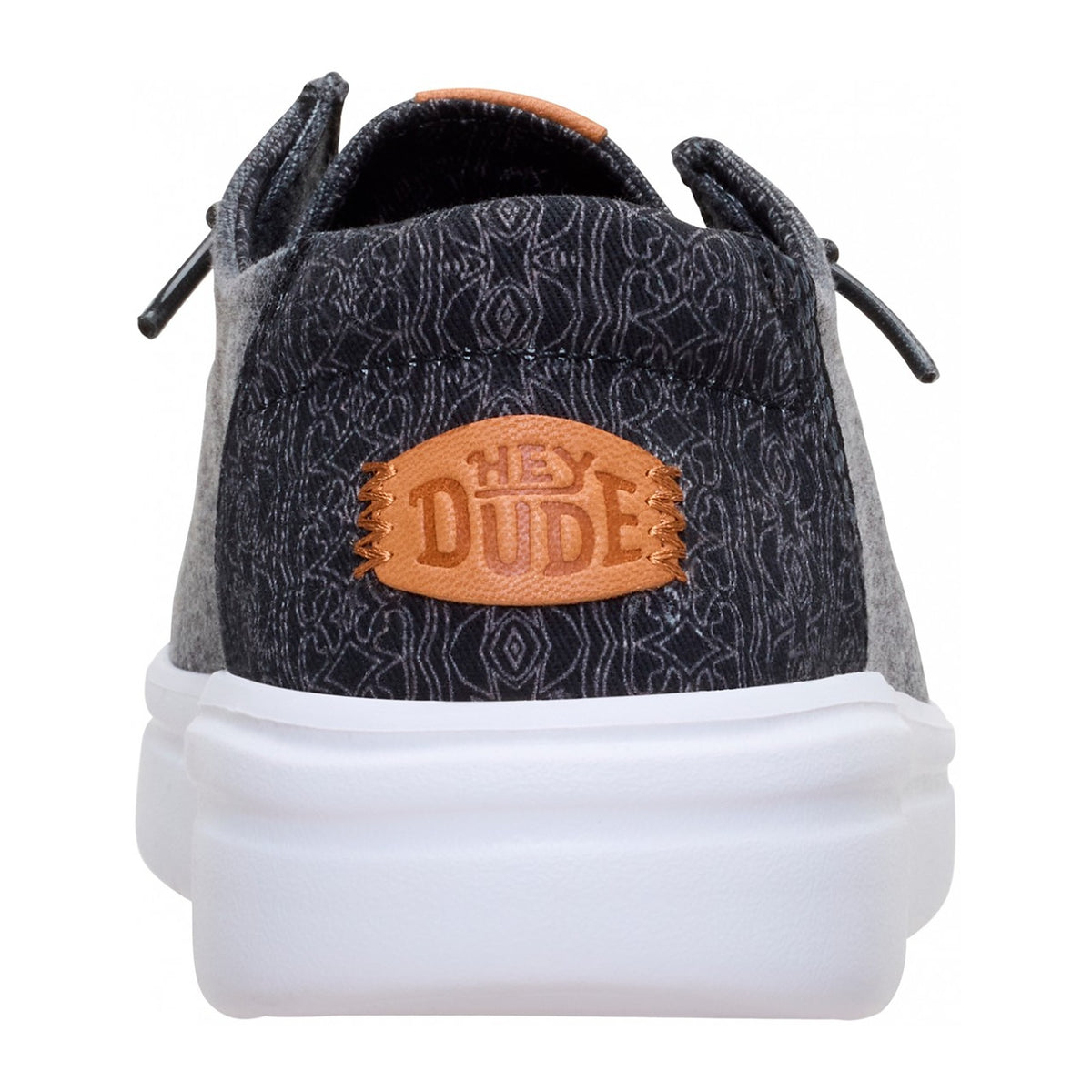 Ballerine e Mocassini Hey Dude Wendy Rise Chambray Grid Black, vista 3