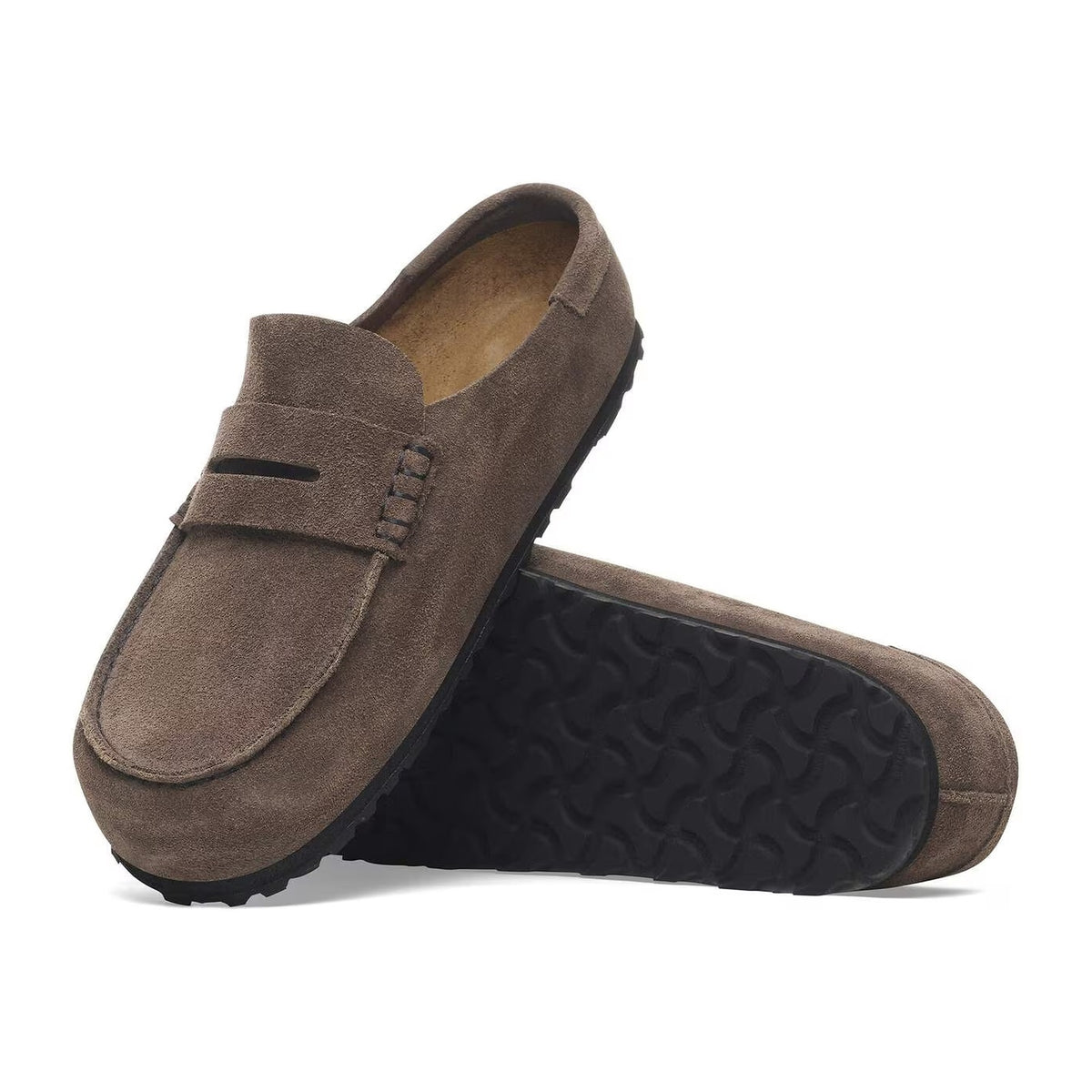 Sabot Birkenstock Naples Wrapped Concrete Gray, Suede Leather – foto 3