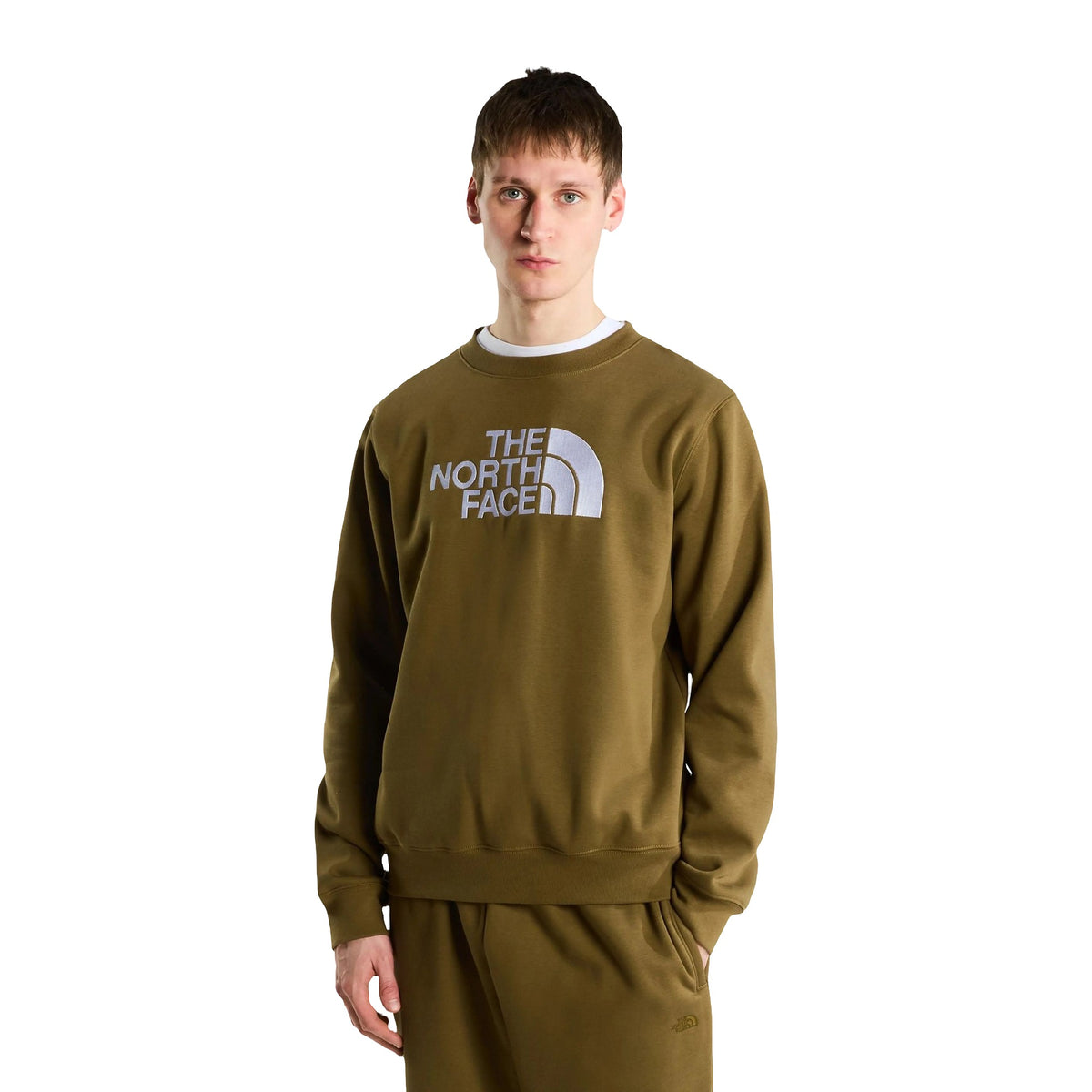 Felpe The North Face Essential Drew Peak Regular Nero Bianco, vista 4