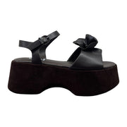 Sandali Jeannot Zeppa 6.5cm In Camoscio E Pelle Testa Di Moro