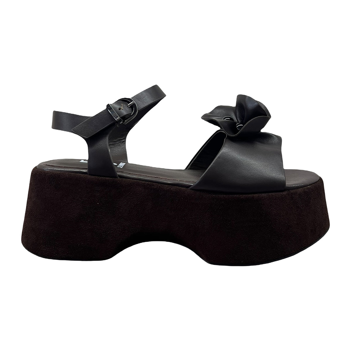 Sandali Jeannot Zeppa 6.5cm In Camoscio E Pelle Testa Di Moro