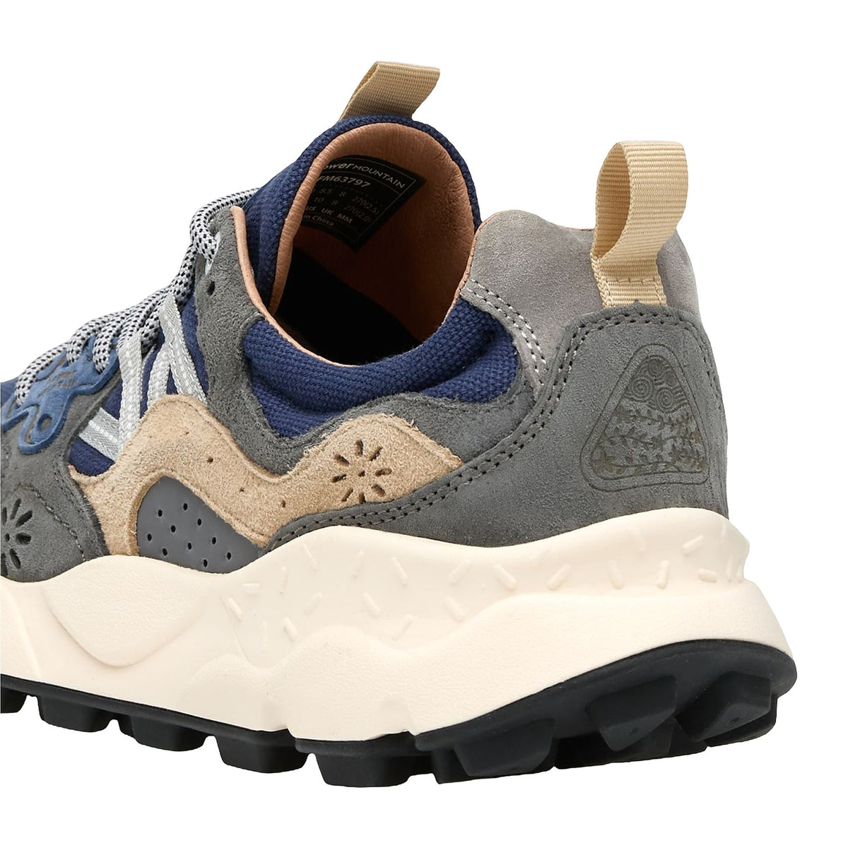 Sneakers Flower Mountain In Suede E Tessuto Tecnico - Navy-grigio, vista 3