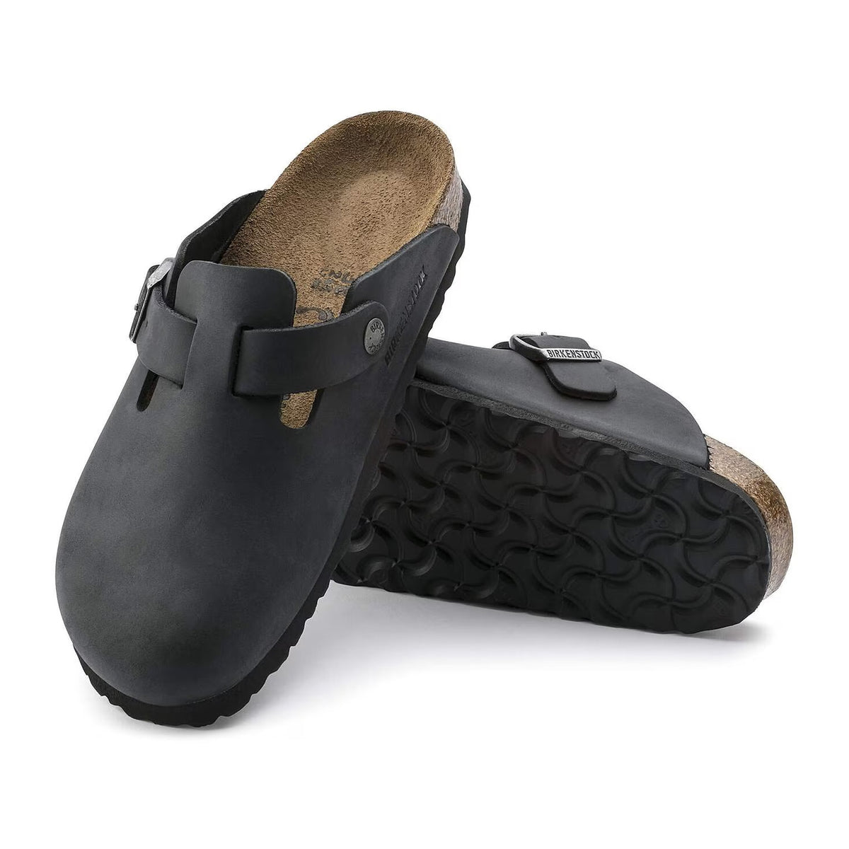 Sandali Birkenstock Boston BS Black, Pelle Oliata – foto 3