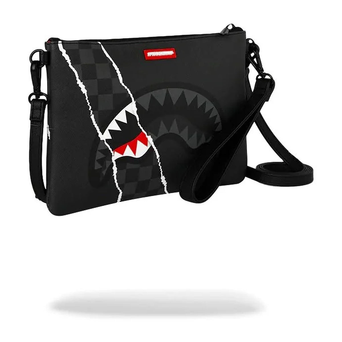 Pochette Sprayground Center RIP Revealing Gray Check Crossover Clutch, vista 2