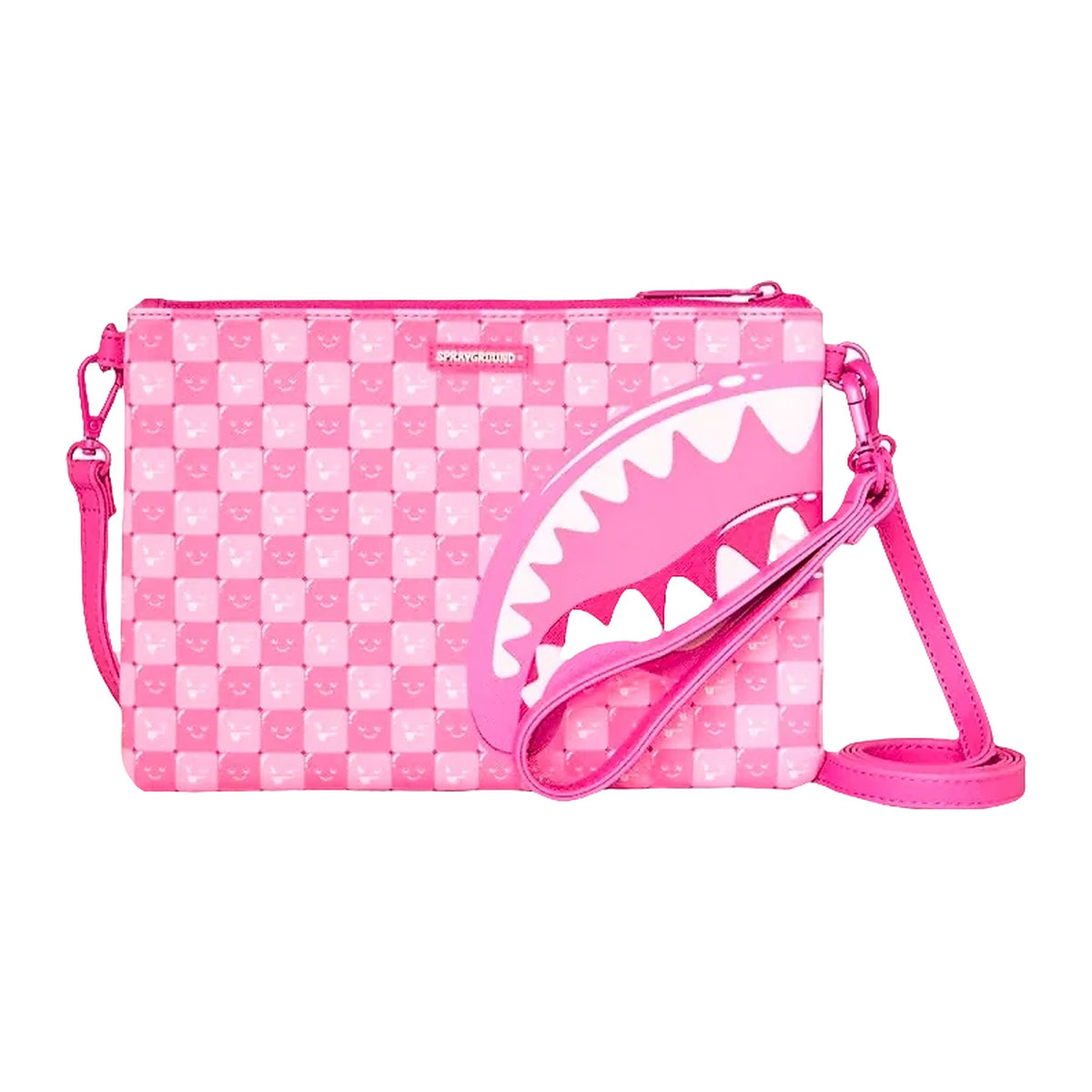 Pochette Sprayground Pink NEW Check Faces Crossover Clutch