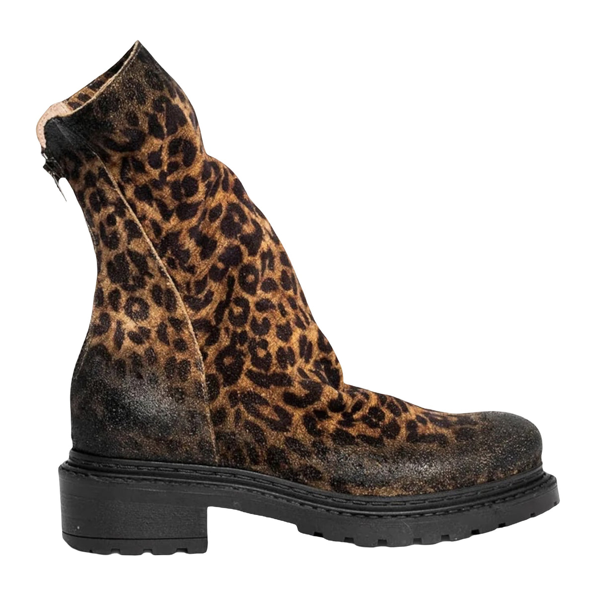 Stivaletti Metisse Biker In Camoscio Maculato