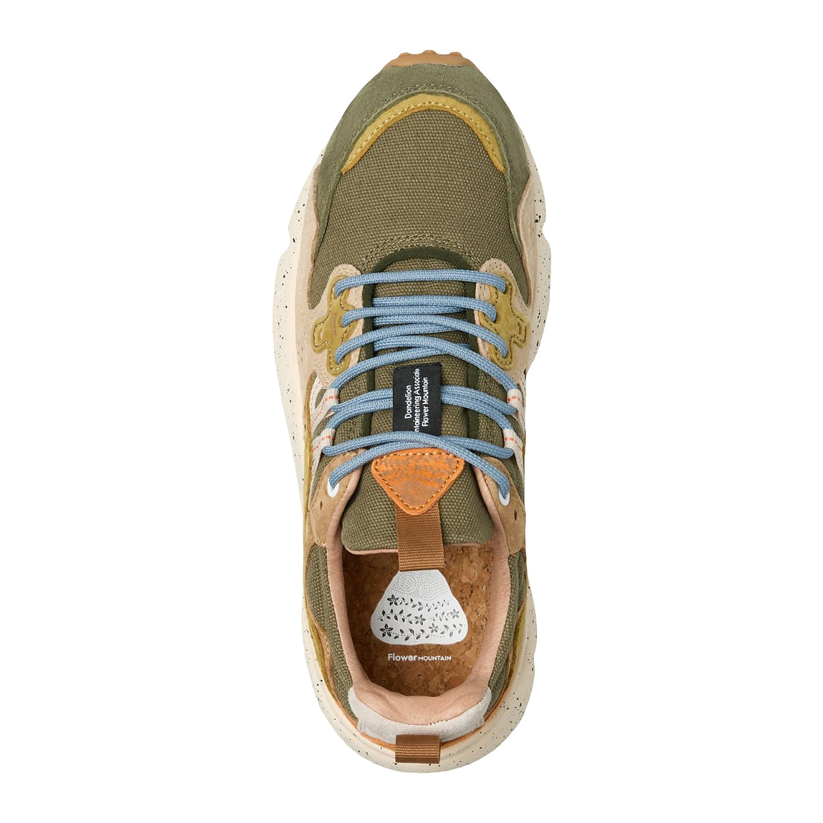 Sneakers Flower Mountain In Suede E Tessuto Tecnico - Verde Militare-tortora, vista 2