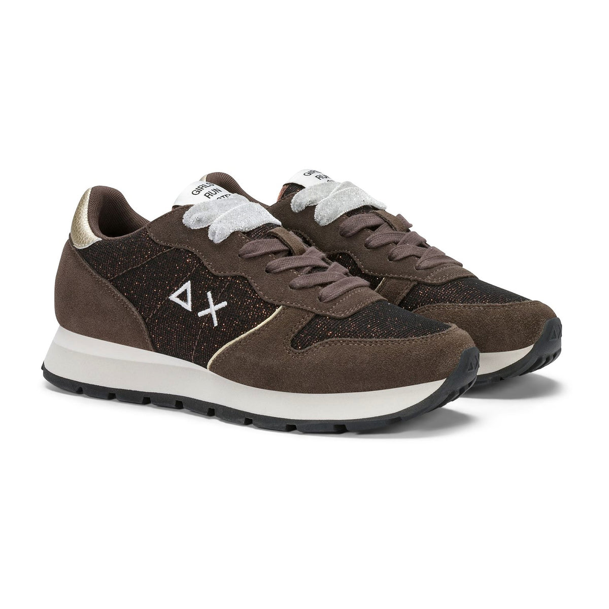 Sneakers Sun68 Ally Glitter Textile Marrone, vista 2