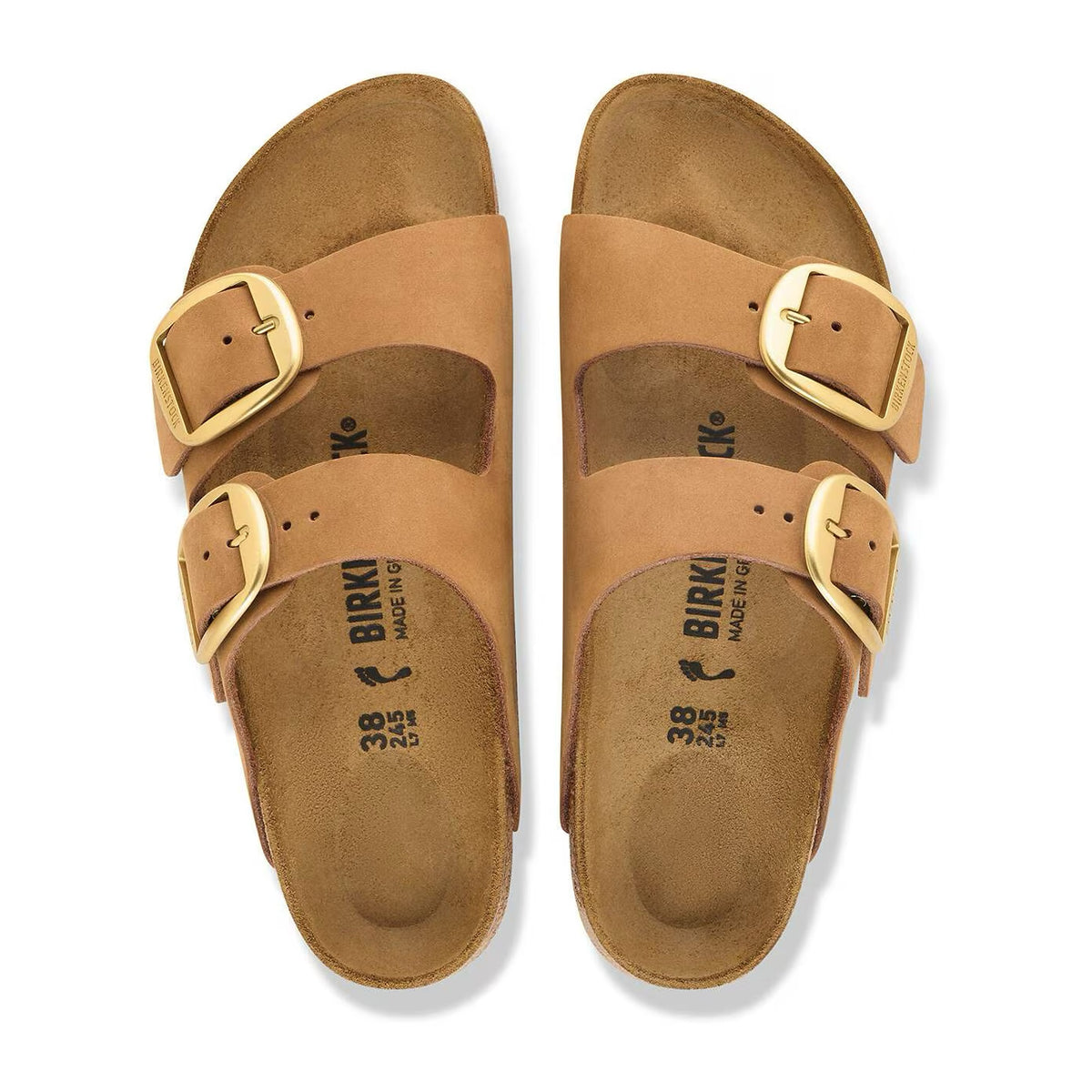 Sandali Bassi Birkenstock Arizona Big Buckle Mink, Nubuck Leather, vista 3