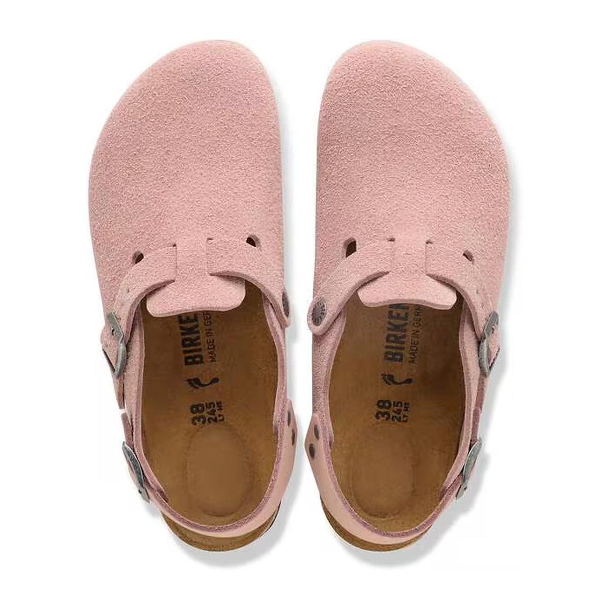 Sandali Bassi Birkenstock Tokio Pink Clay, Suede Leather, vista 3