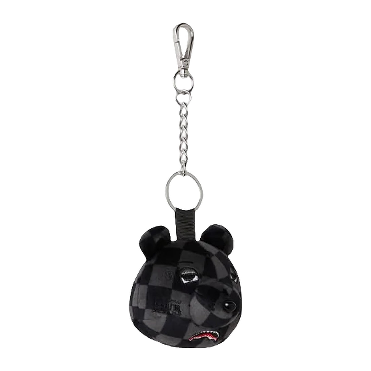 Portachiavi Sprayground Grey Checker Bear Head Keychain