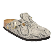 Sandali Bassi Birkenstock Boston Snake Oyster, Suede Leather