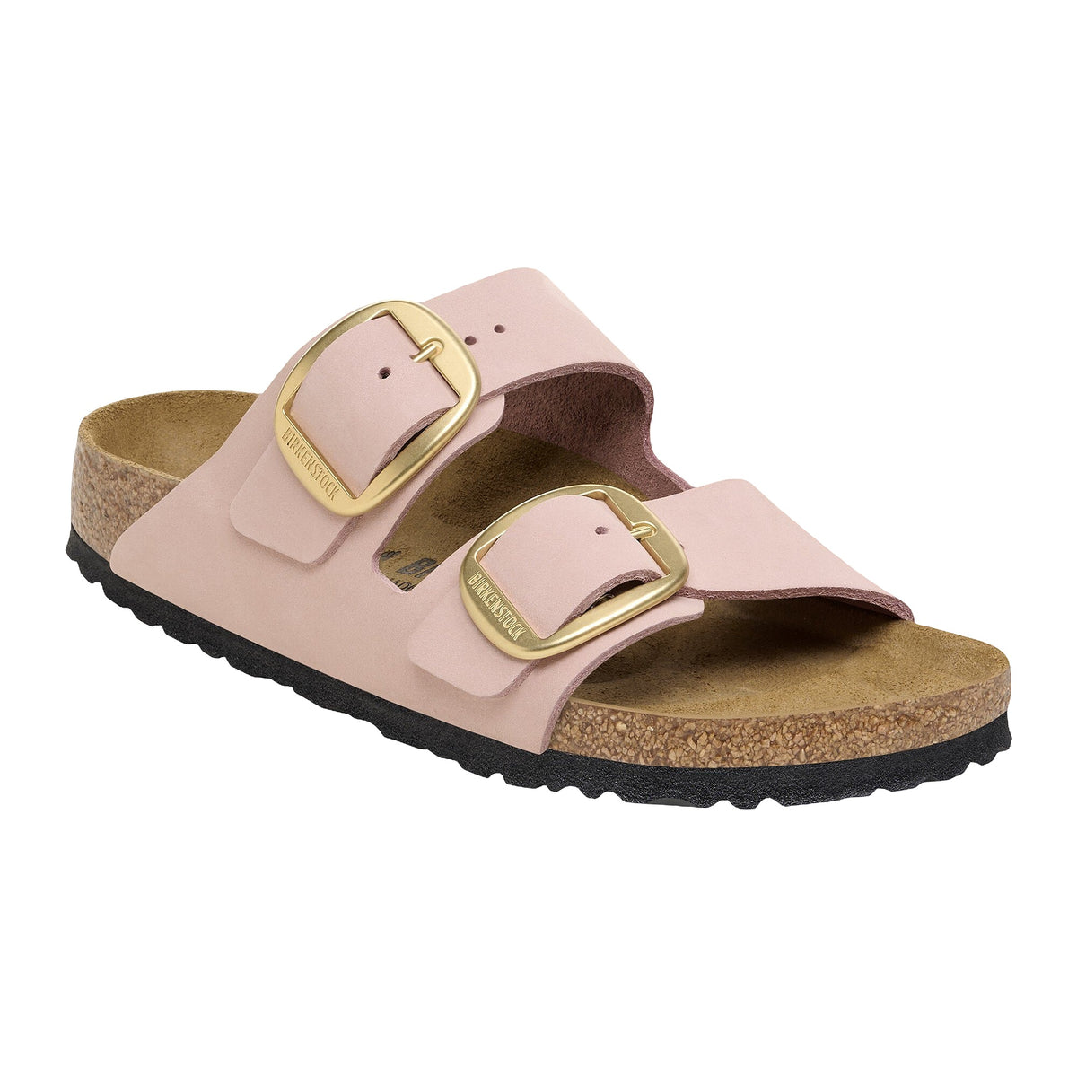 Sandali Bassi Birkenstock Arizona Big Buckle Soft Pink, Nubuck Leather