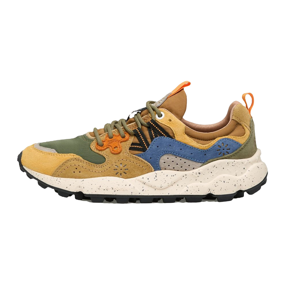 Sneakers Flower Mountain In Suede E Tessuto Tecnico - Verdone-beige
