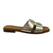 Sandali Bassi Ciabattina In Vitello Oro/Platino