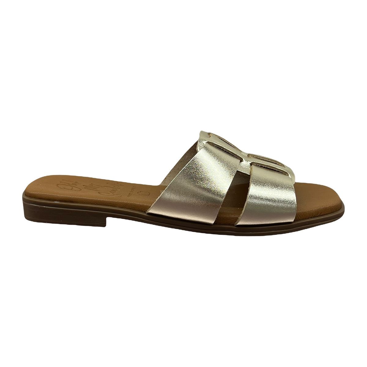 Sandali Bassi Ciabattina In Vitello Oro/Platino