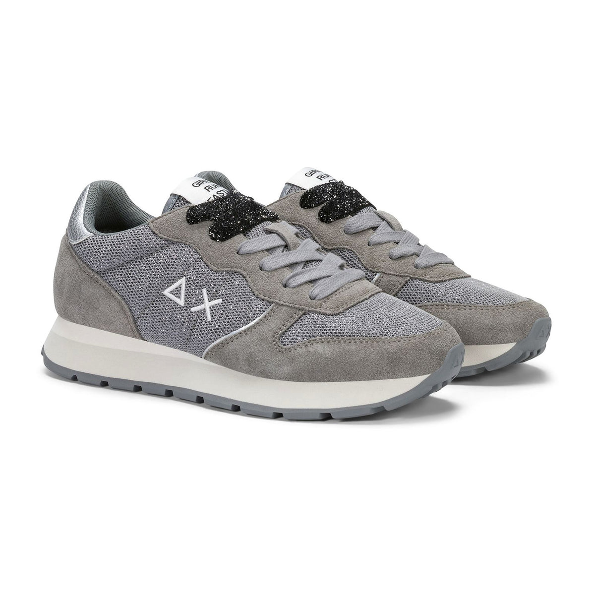 Sneakers Sun68 Ally Glitter Textile Grigio Medio, vista 2