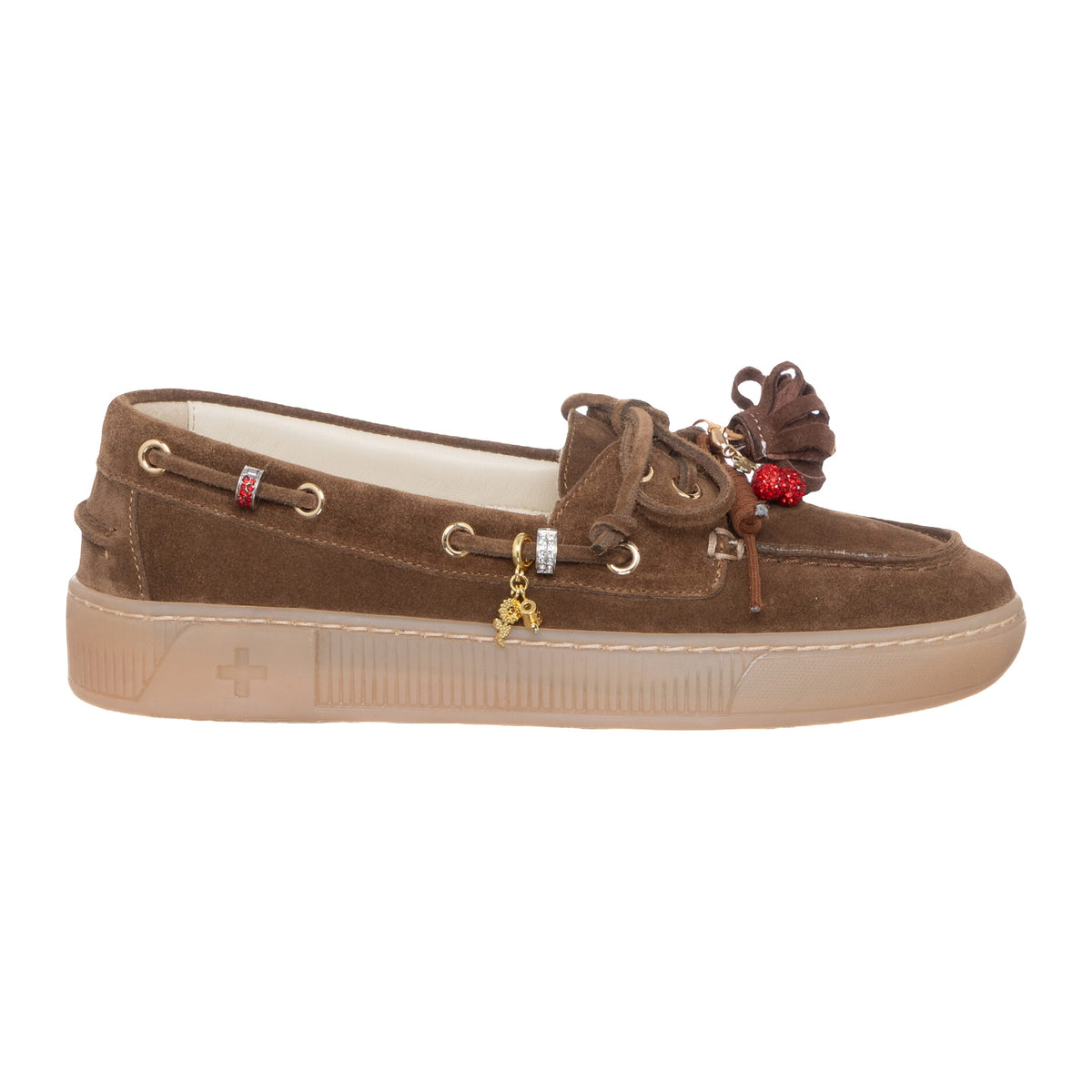 Ballerine e Mocassini Gio+ Camoscio Cuoio Con Charms