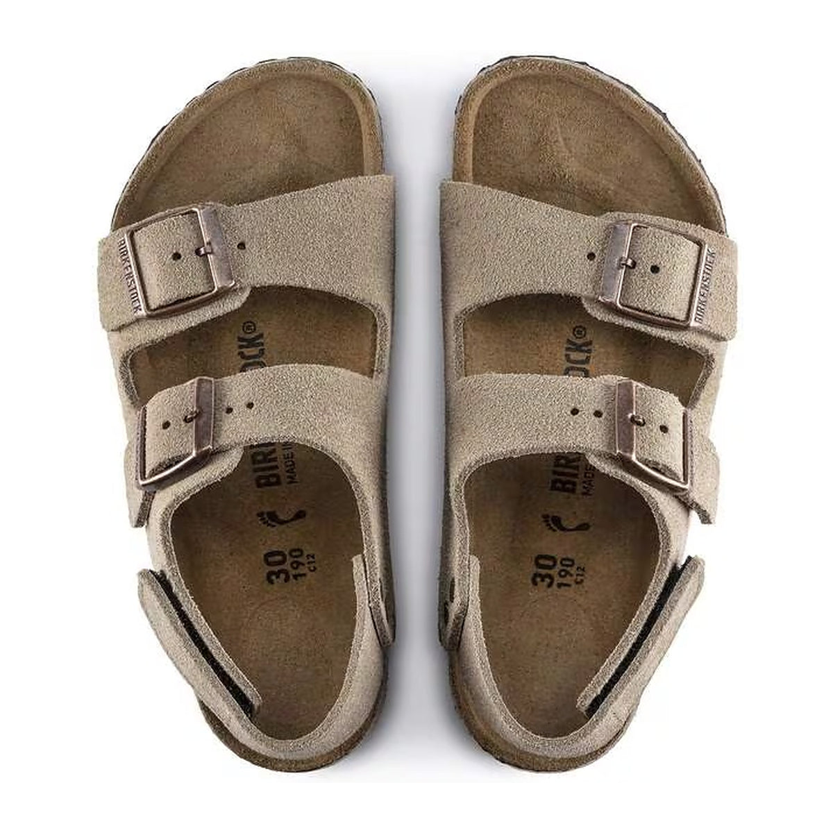 Sandali Birkenstock Milano HL Kids Taupe, Suede Leather, vista 3
