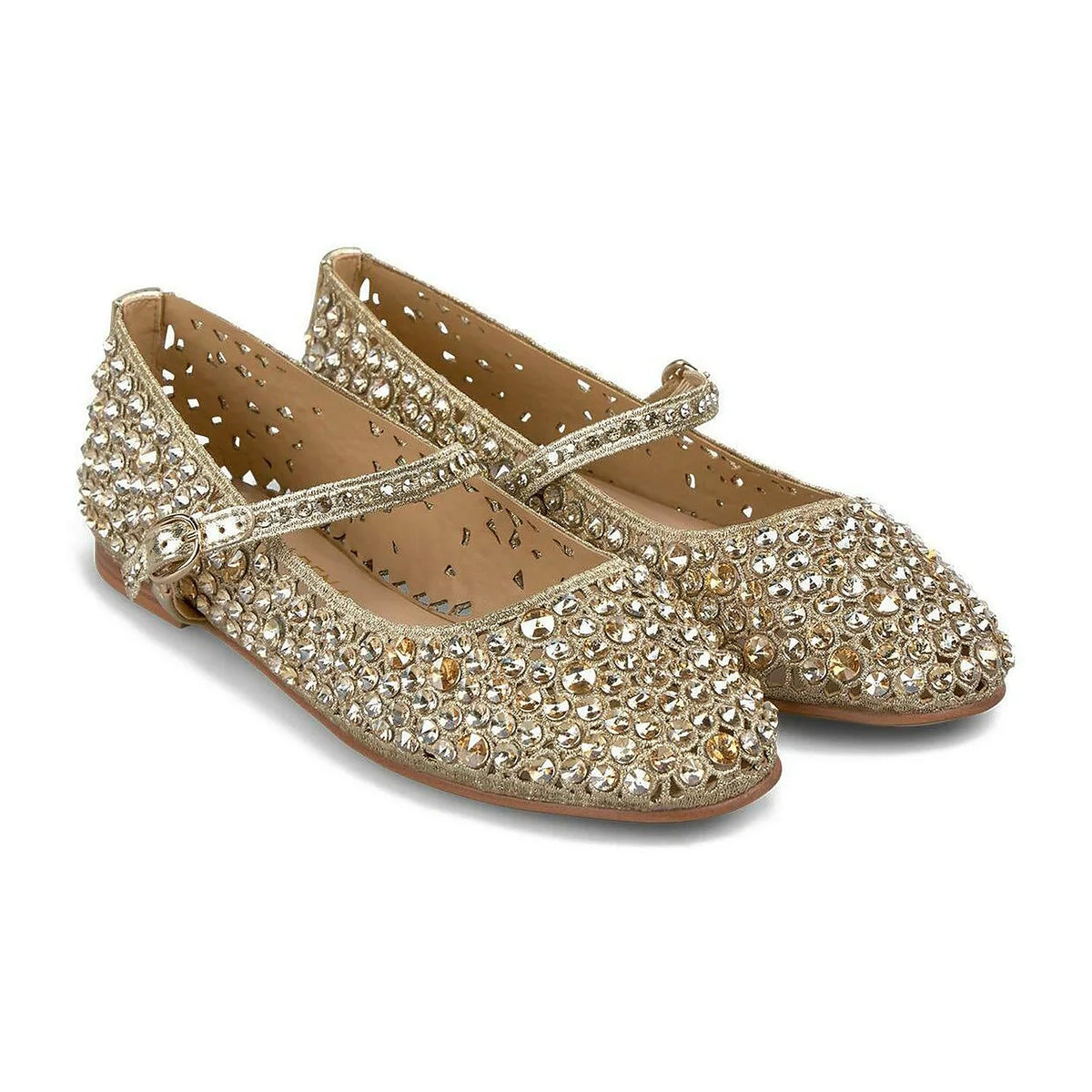 Ballerine e Mocassini Alma en Pena In Pelle E Strass Oro, vista 2