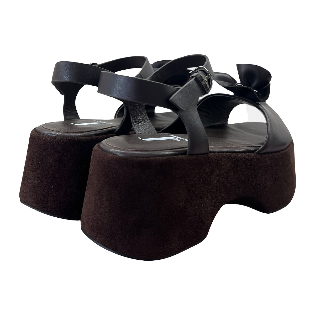 Sandali Jeannot Zeppa 6.5cm In Camoscio E Pelle Testa Di Moro, vista 3