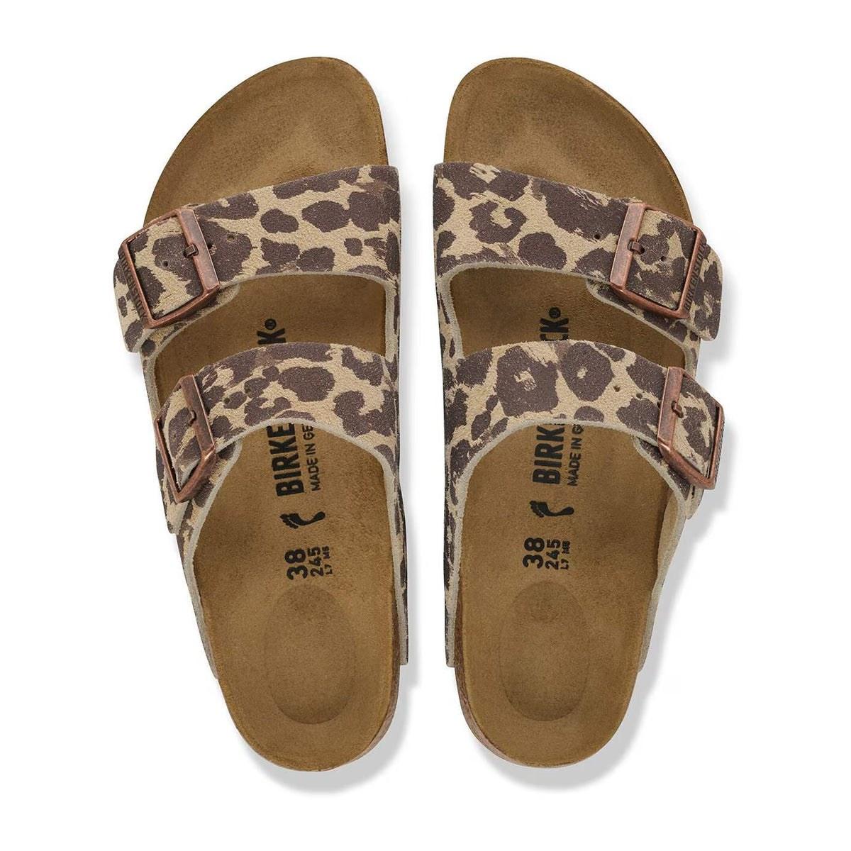 Sandali Bassi Birkenstock Arizona Leo Sandcastle, Suede Leather, vista 2