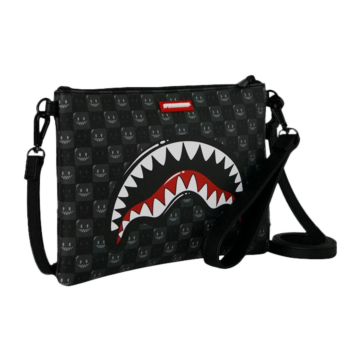 Pochette Sprayground Sharks IN Paris WTF Bubbly Black Check Crossover Clutch, vista 2