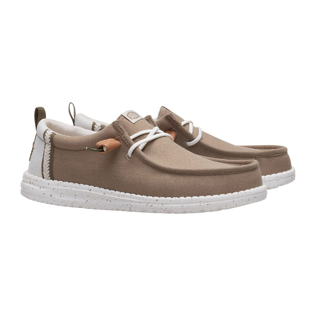 Mocassini Hey Dude Wally Summer Linen Timber/Silver Birch, vista 2