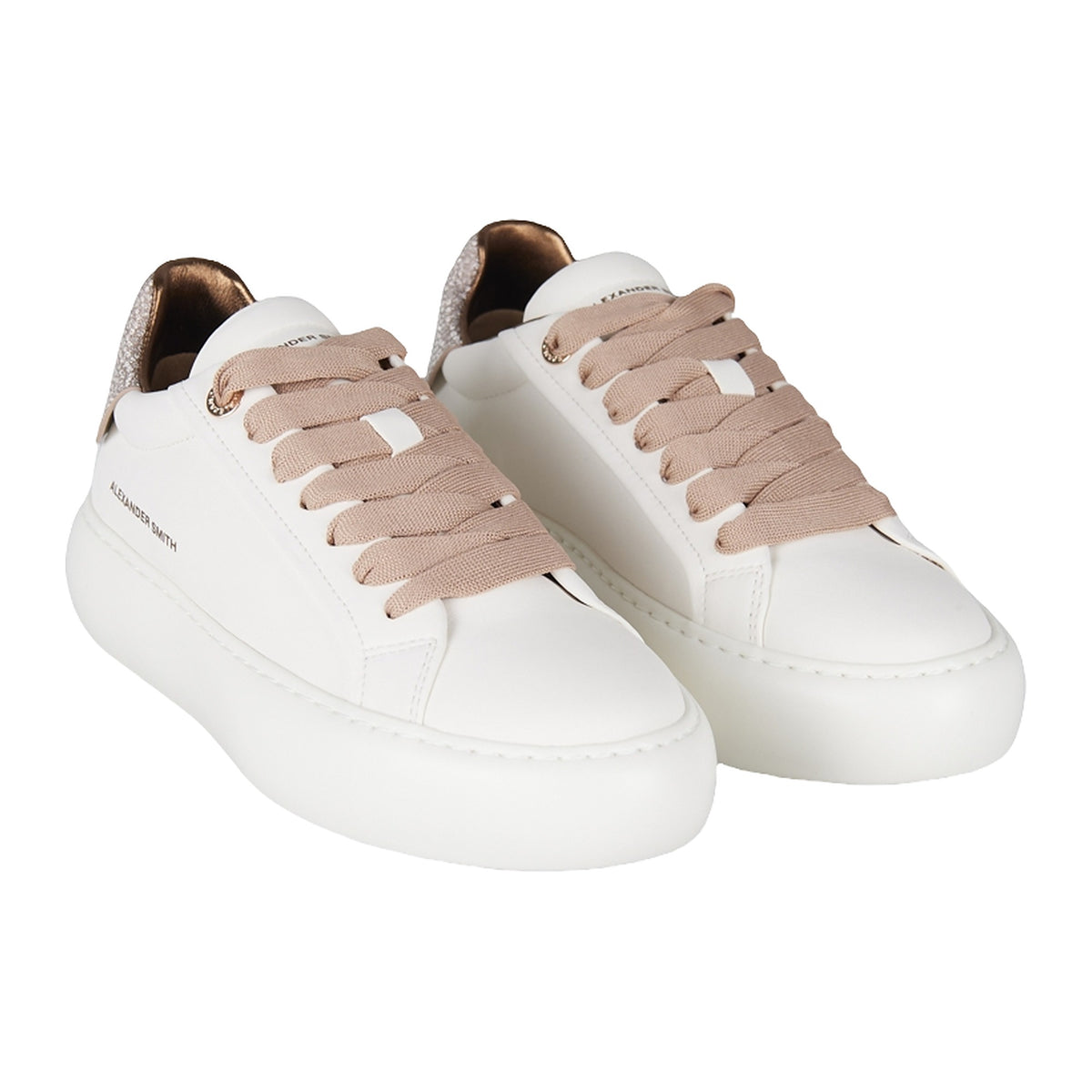 Sneakers Alexander Smith Soho Woman White Gold, vista 2
