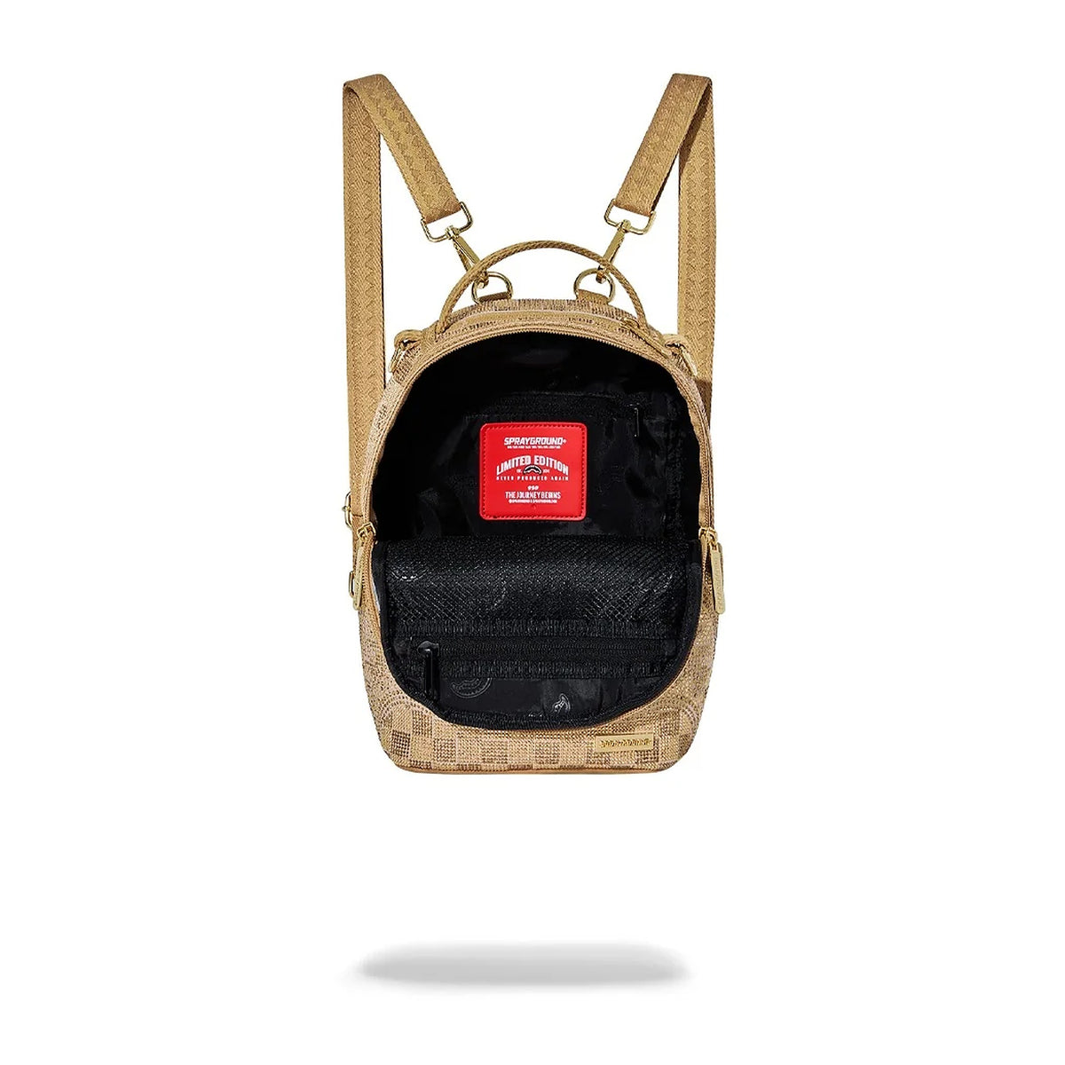 Zaini Sprayground 2 Tone Gold Trinity Mini Backpack, vista 4