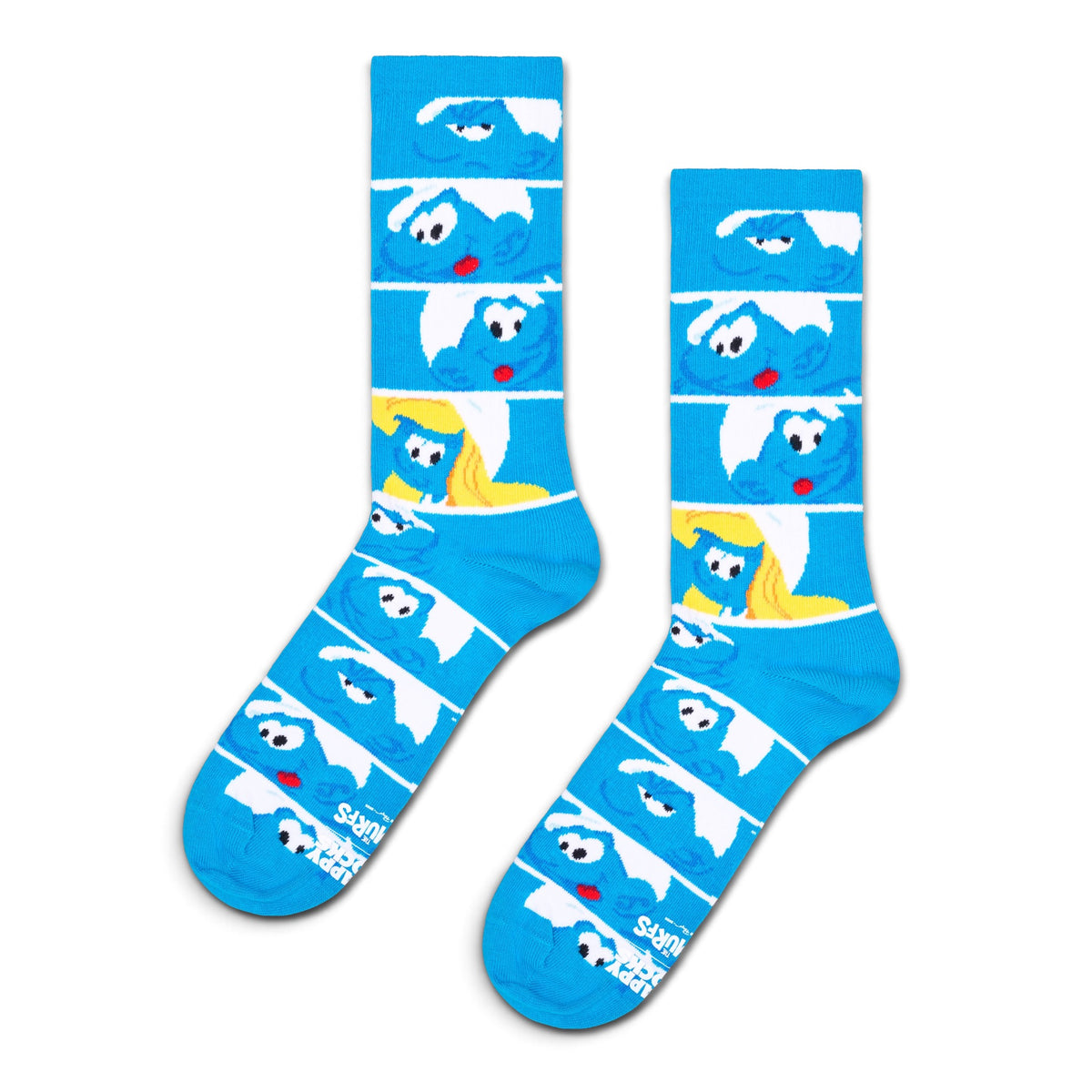 The Smurfs Smurf Faces Sock Happy Socks blu