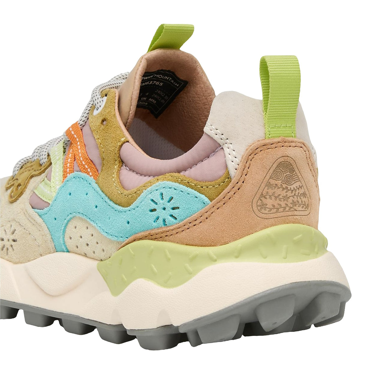 Sneakers Flower Mountain In Suede E Tessuto Tecnico - Bianco Latte-celeste, vista 2