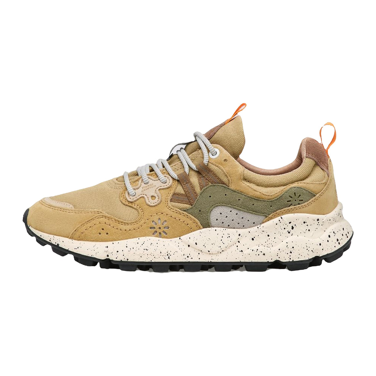 Sneakers Flower Mountain In Suede E Tessuto Tecnico - Beige-verde