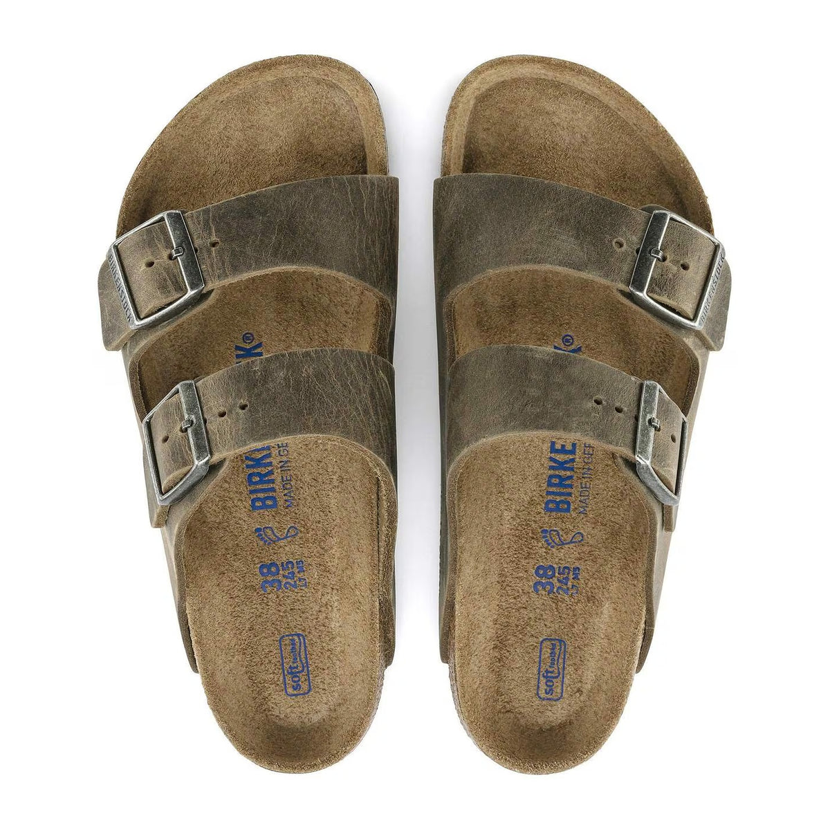Sandali Birkenstock Arizona SFB Faded Khaki, Oiled Leather – foto 2