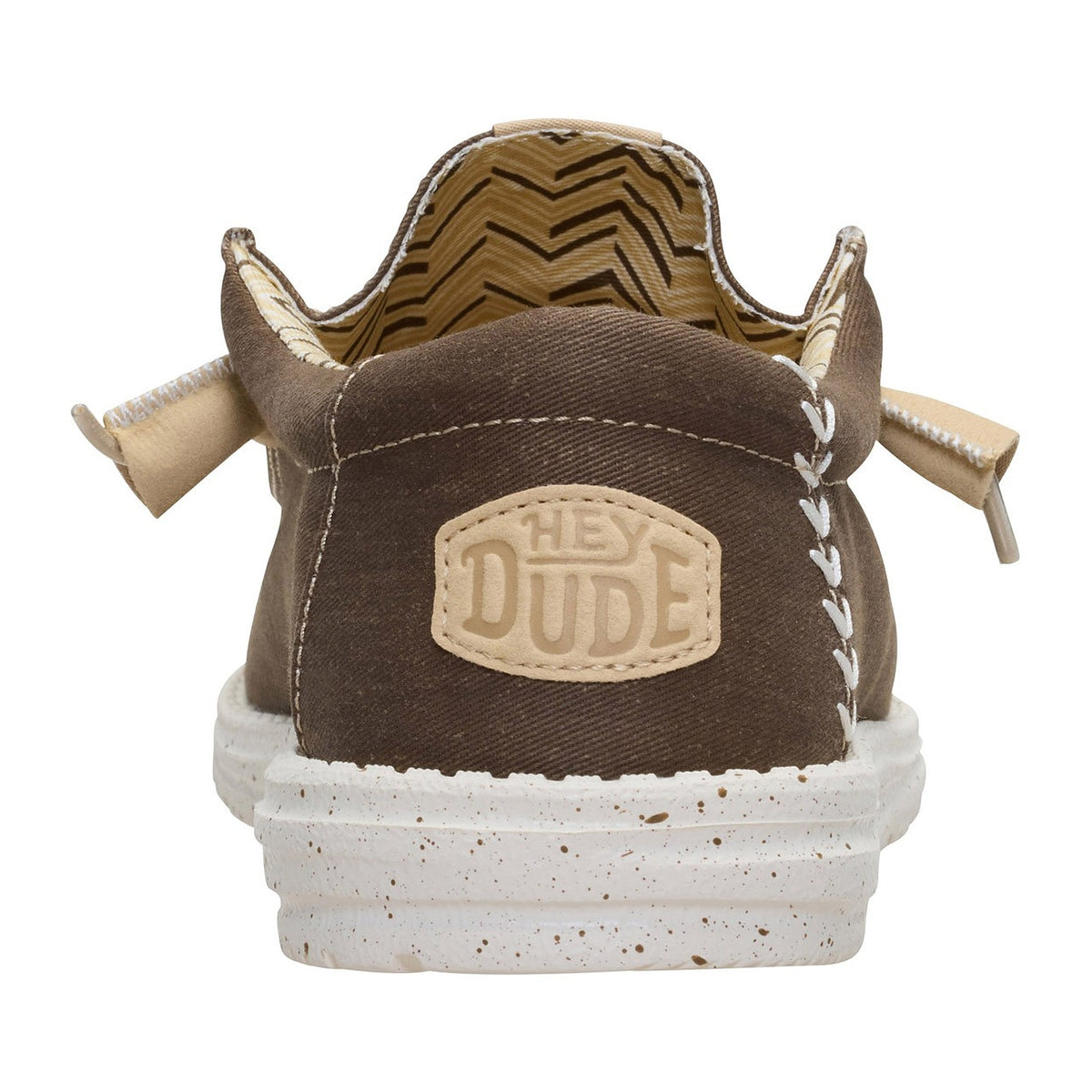 Mocassini Hey Dude Wally Stretch Canvas Teak Brown, vista 3