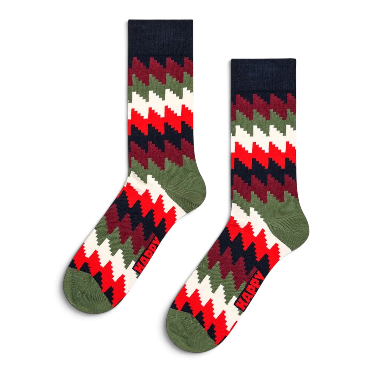 Zig Zag Sock Happy Socks verde militare