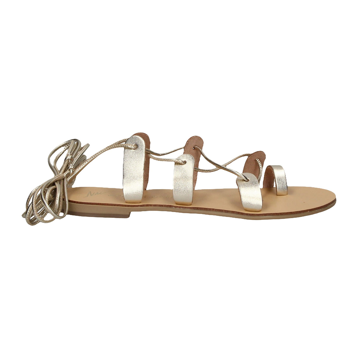 Sandali Bassi Nicolas Lainas Schiava In Pelle Oro