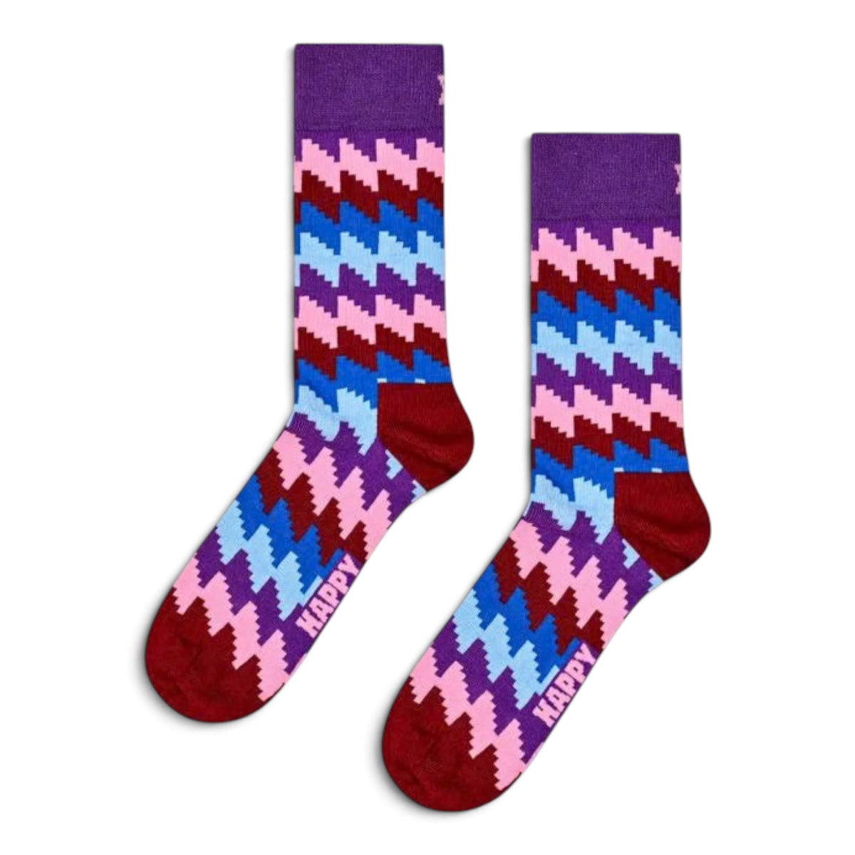 Zig Zag Sock Happy Socks bordeaux