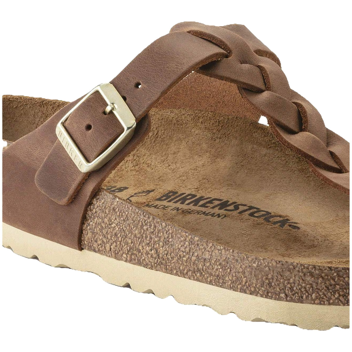 Sandali Bassi Birkenstock Gizeh Braided Cognac, Oiled Leather – foto 4