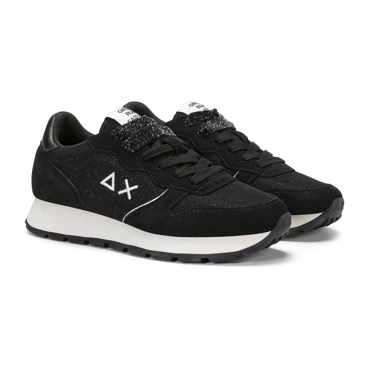 Sneakers Sun68 Ally Glitter Textile Nero, vista 2
