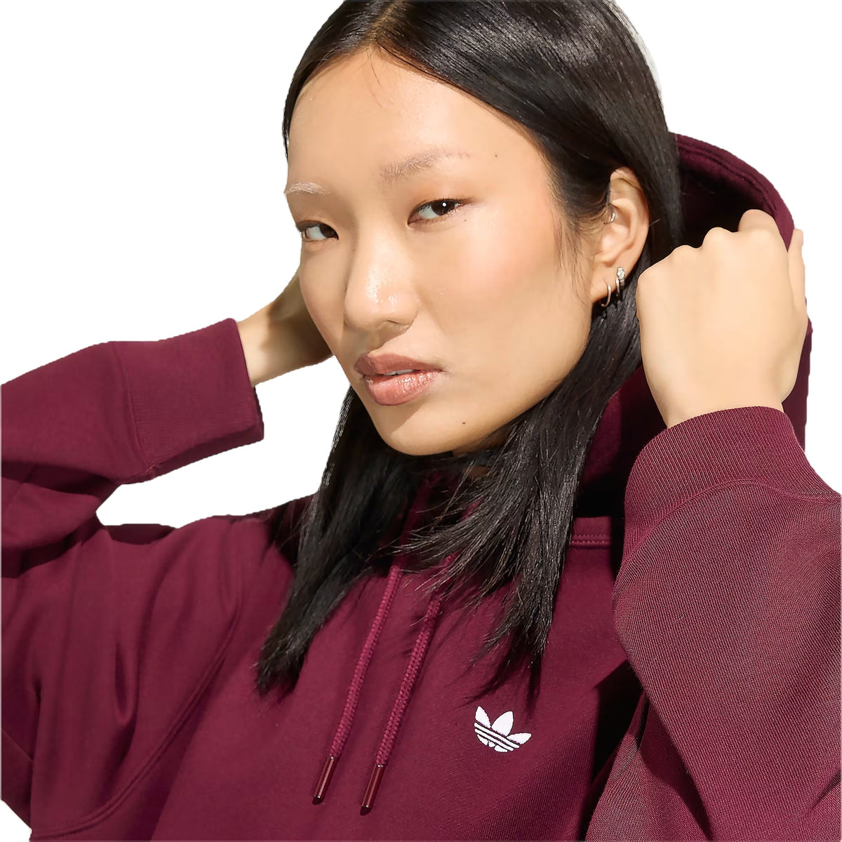 Felpe Adidas con cappuccio in tessuto felpato Essentials oversize, vista 2