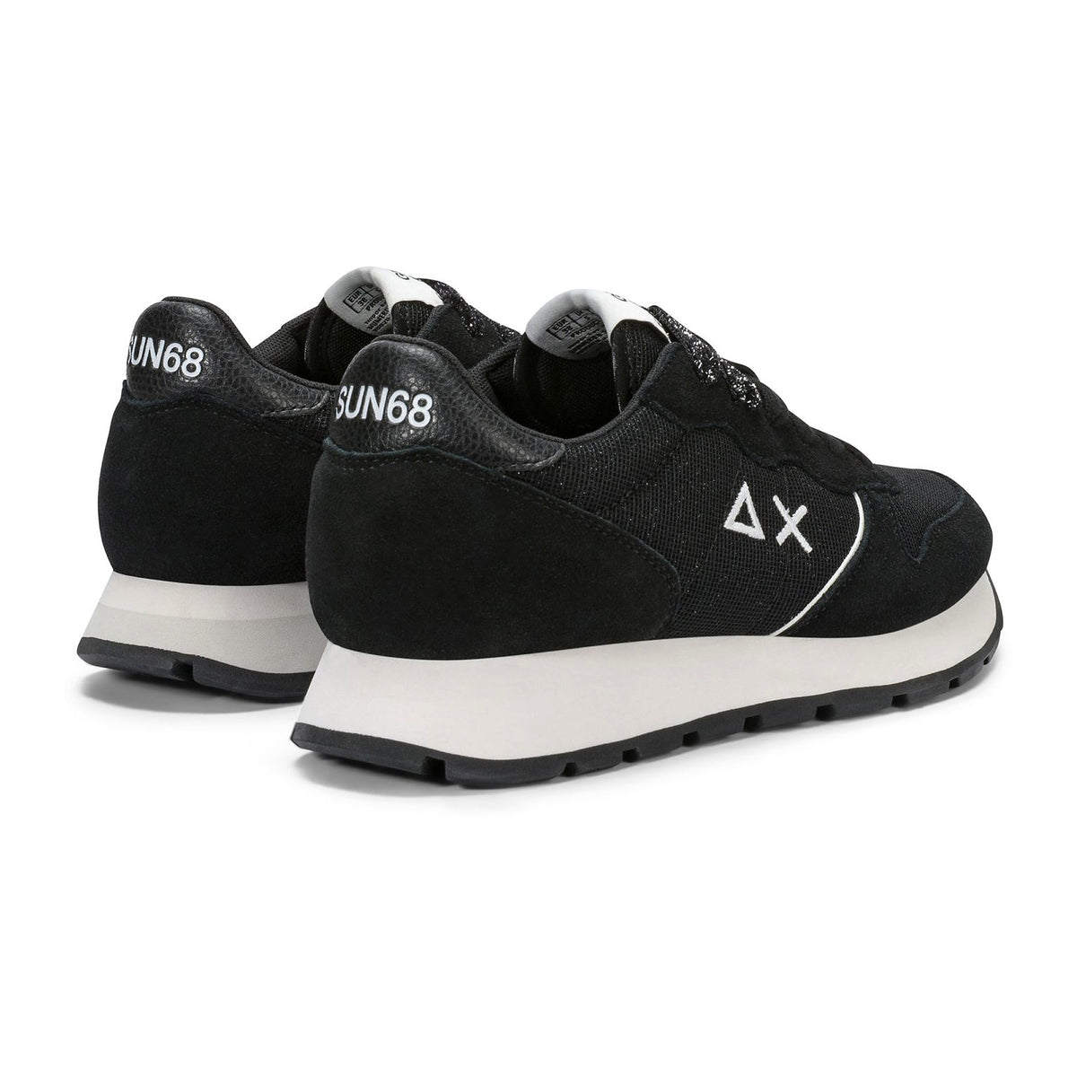 Sneakers Sun68 Ally Glitter Textile Nero, vista 3