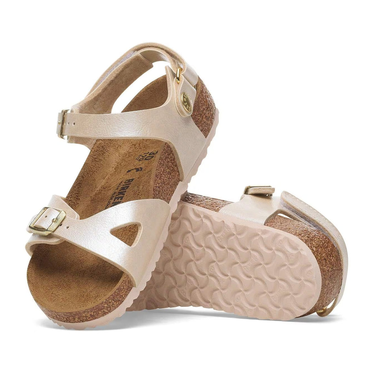 Sandali Bassi Birkenstock Rio HL Kids Graceful Pearl White, vista 3
