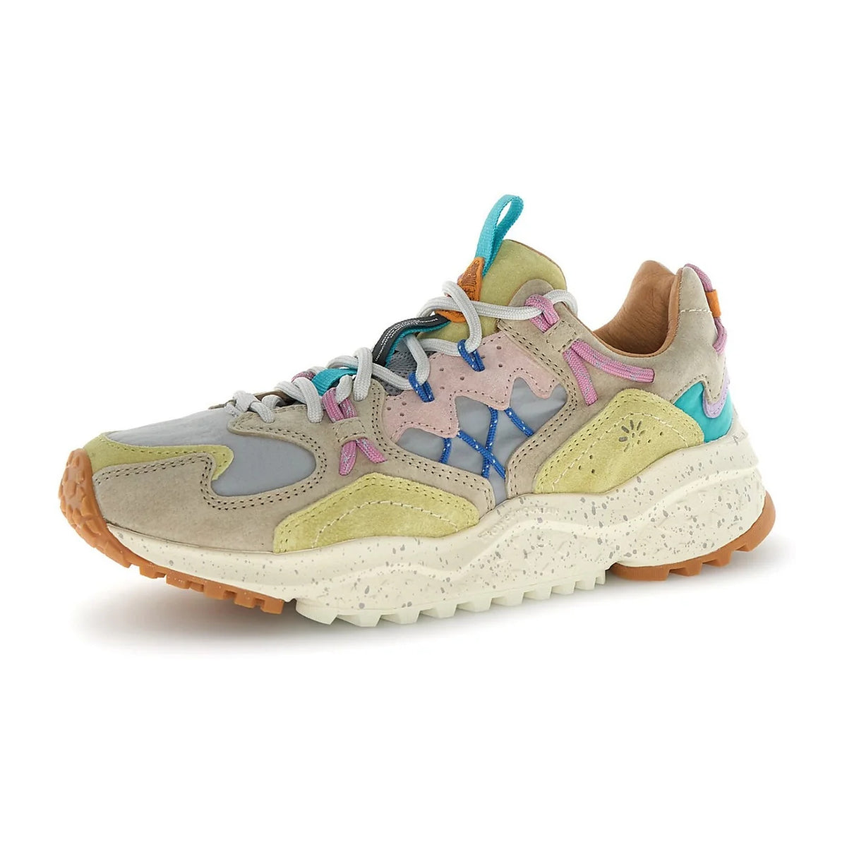 Sneakers Flower Mountain In Suede E Tessuto Taupe, Beige E Zucca – foto 2