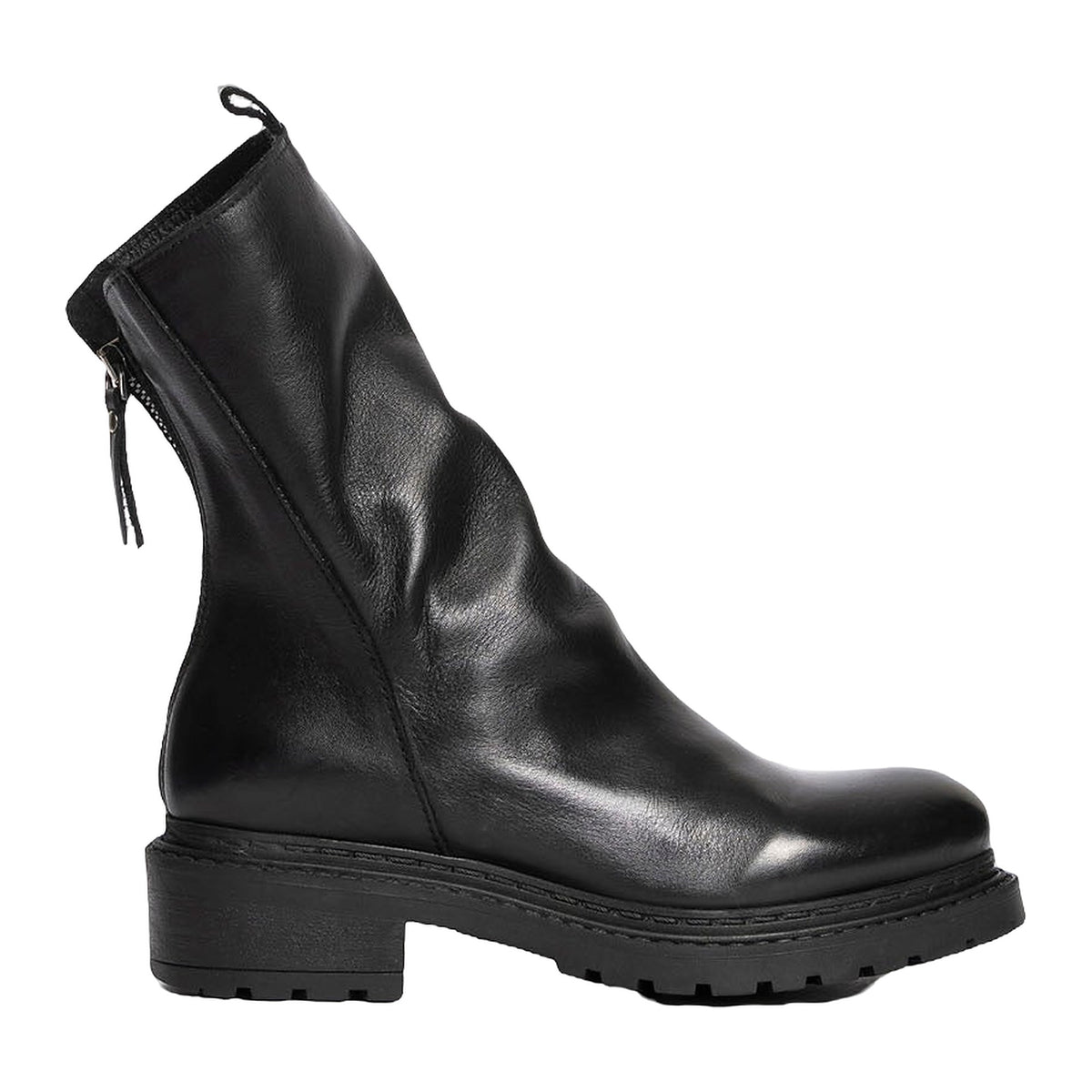 Stivaletti Metisse Biker In Vitello Nero