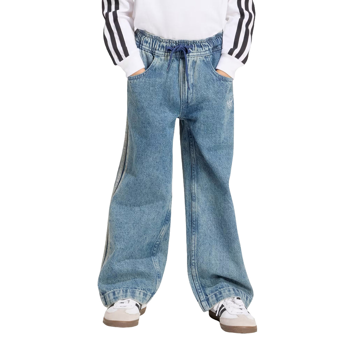 Pantaloni Adidas larghi Firebird denim, vista 2