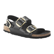 Sandali Bassi Birkenstock Milano Big Buckle Shine Black, Natural Leather